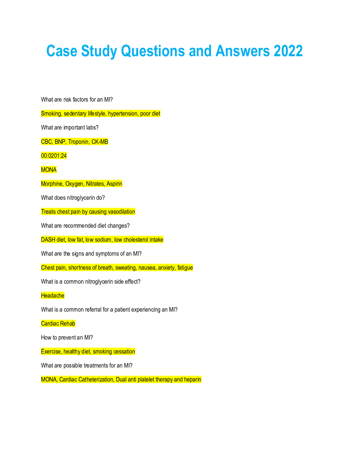 Preview image for Case Study Questions and Answers 2022